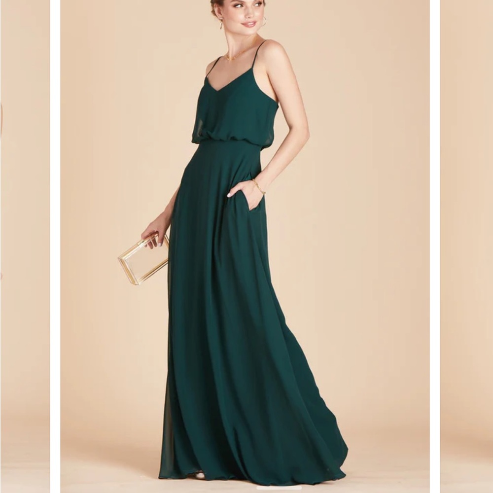 Birdy Grey Emerald Chiffon Floor-Length Dress with Pockets